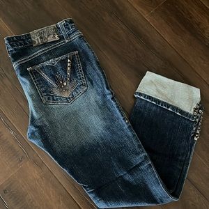 So. Thread embellished The Kori straight leg jeans